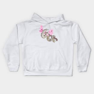 Pink Sakura Ball Python Pewter Kids Hoodie